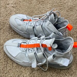 Nike Gray and Orange Men's Sneakers